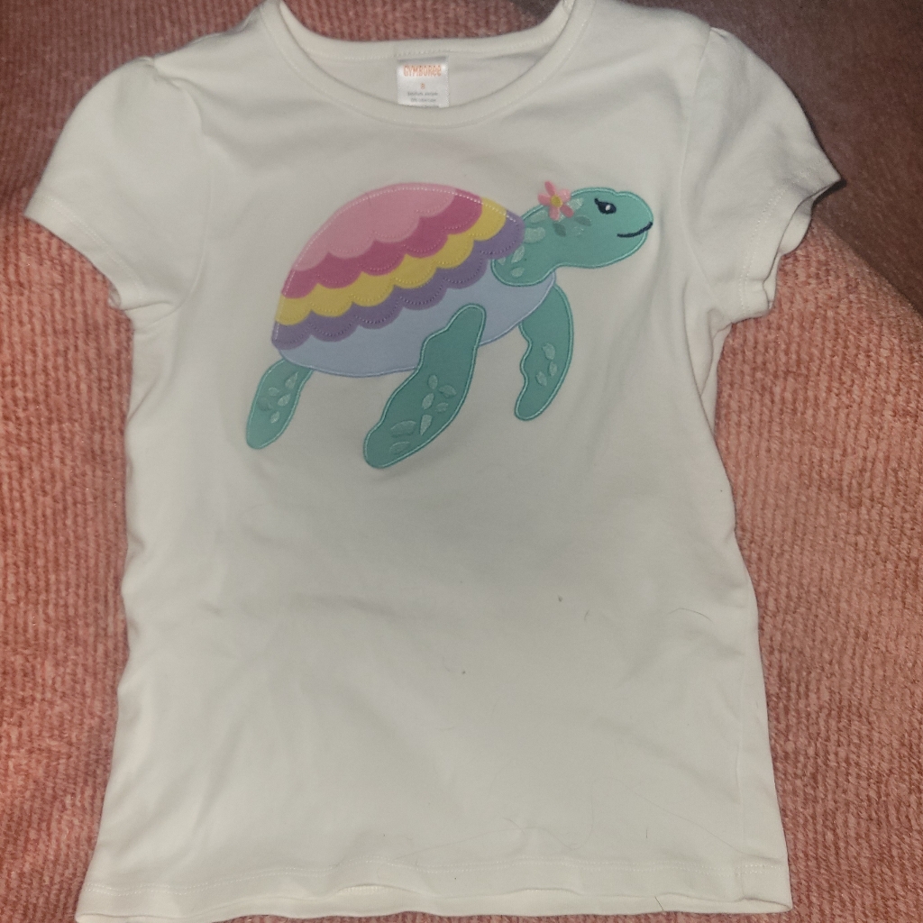 Gymboree White Tee With Vibrant Turtle Design